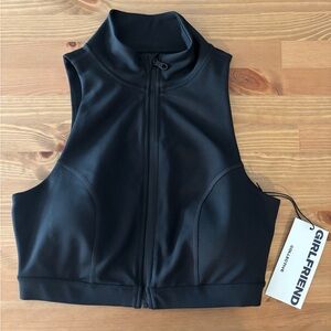 Girlfriend Collective sleeveless athletic crop top size L in black